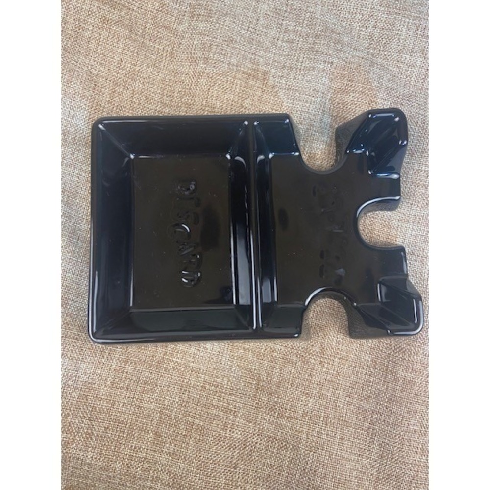 Restoration Hardware Black Ceramic Card Holder Pickup Discard Poker Accessory
